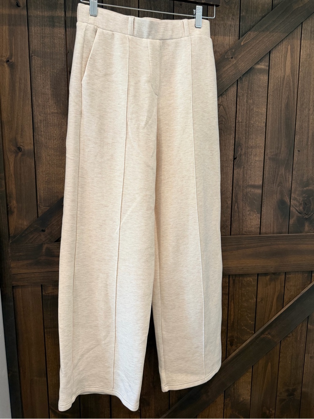 OGL Cream Wide-Leg Ponte Knit Pants